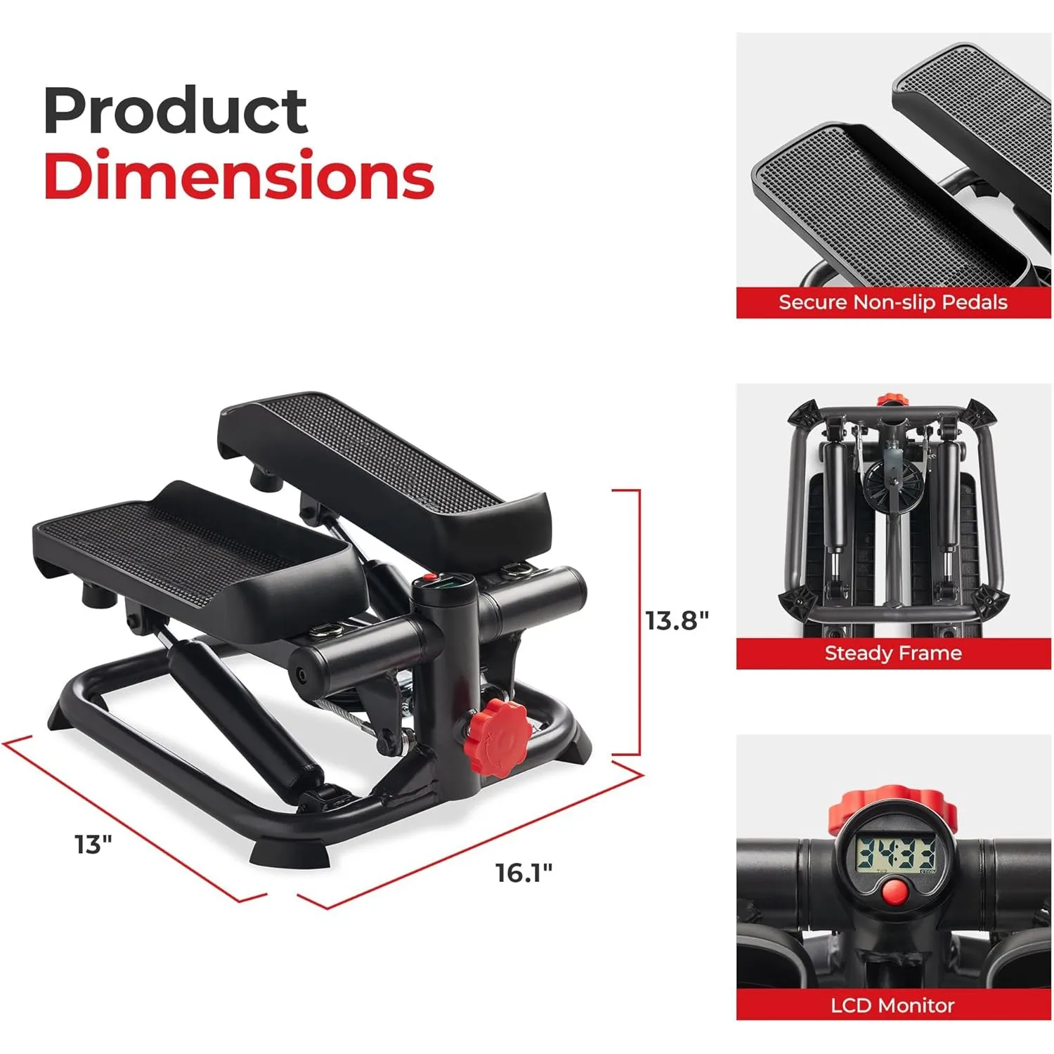 Advanced Smart Mini Stair Stepper with Resistance Bands Home Workout Full-Body Fitness Gear