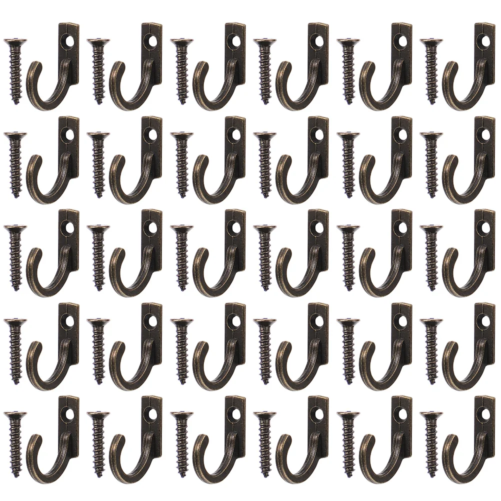 

30 Pcs Alloy Hooks Heavy Decorative Wall Hooks For Hanging Duty Wall Mount Retro Decorative Bathroom Kitchen Bedroom Coats Bags