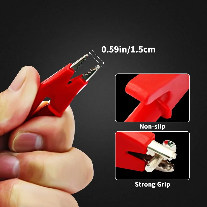 4Pcs 1M Alligator Clips Test Leads Dual Ended Silicone Jumper Wire with Insulators Clips Test Flexible Copper Cable for Testing