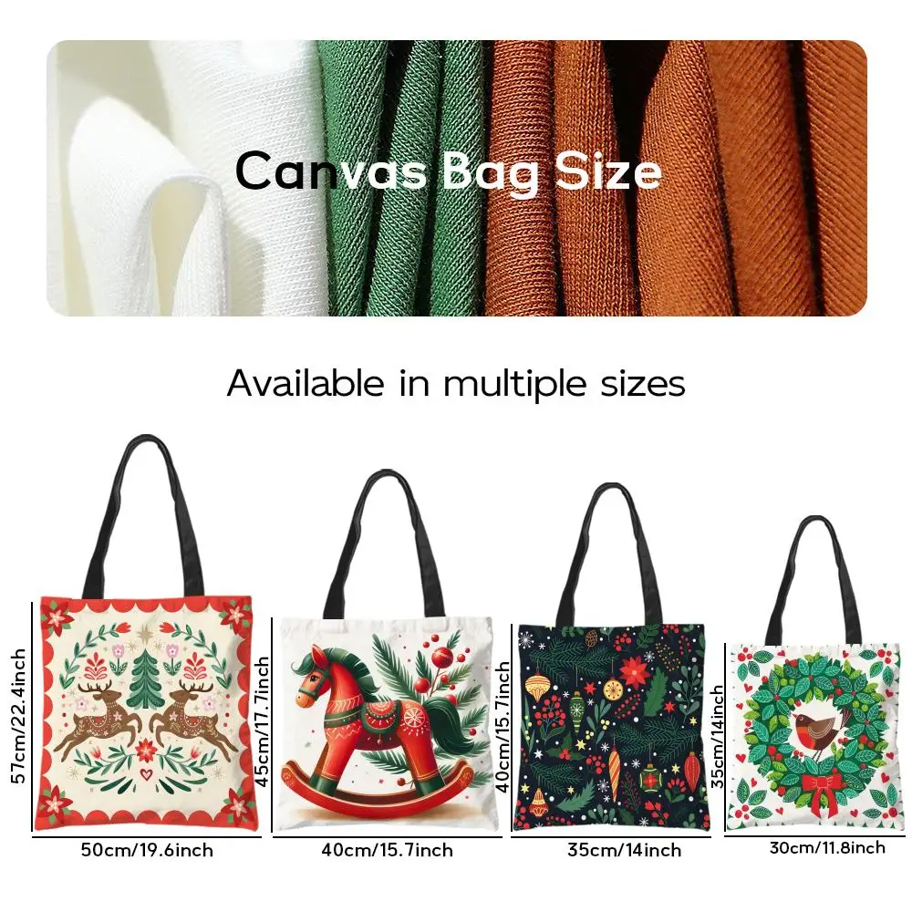 Storage Bags Shopping Grocery Reusable School Girl Gift Tote Bag for Women Aesthetic Classic snowflake animal print
