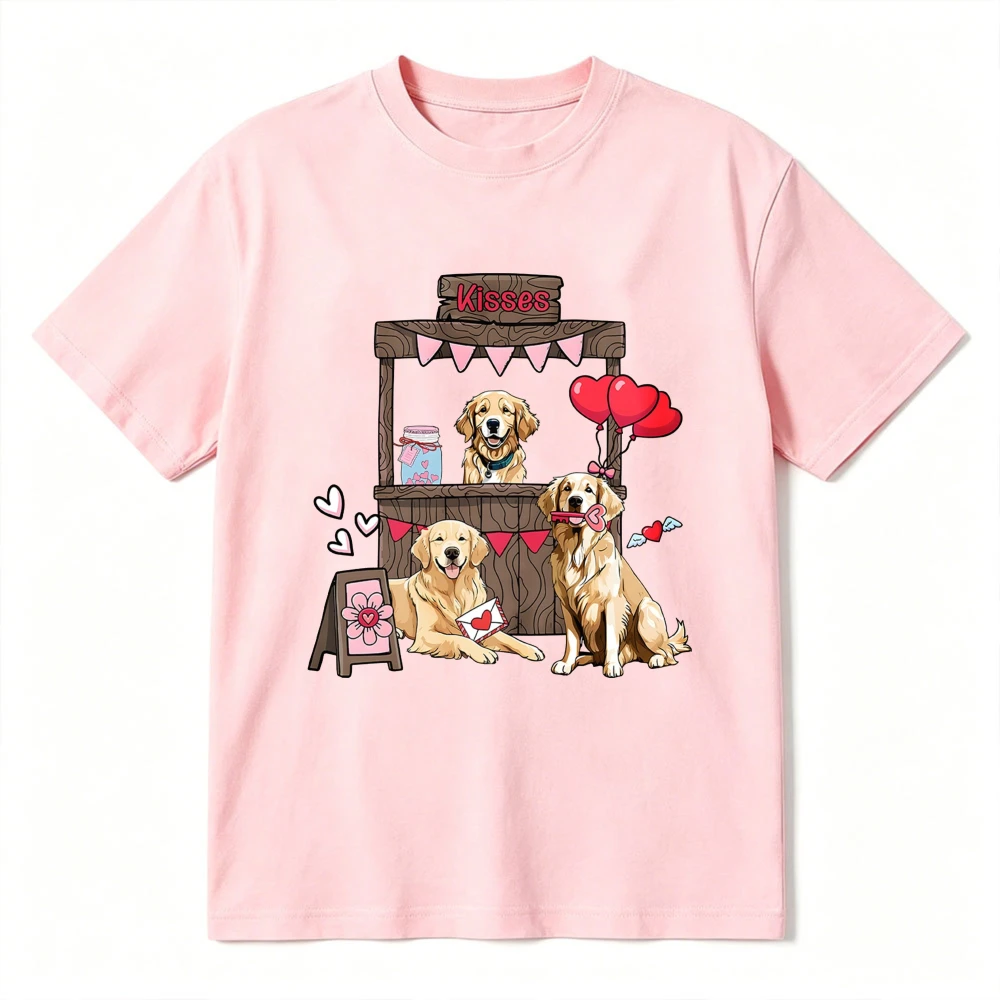 Cute Golden Retriever Valentines Day T shirt Golden Retriever T-shirt Golden Retriever Matching Couples Alien Pet lover Gift Tee