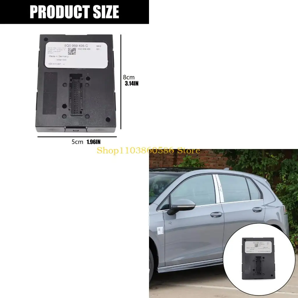 242A Black Keyless Entry Control Unit 5Q0959435C, Rectangular Pin-Port Housing for Golf MK7 Vehicle Access Electronics Service