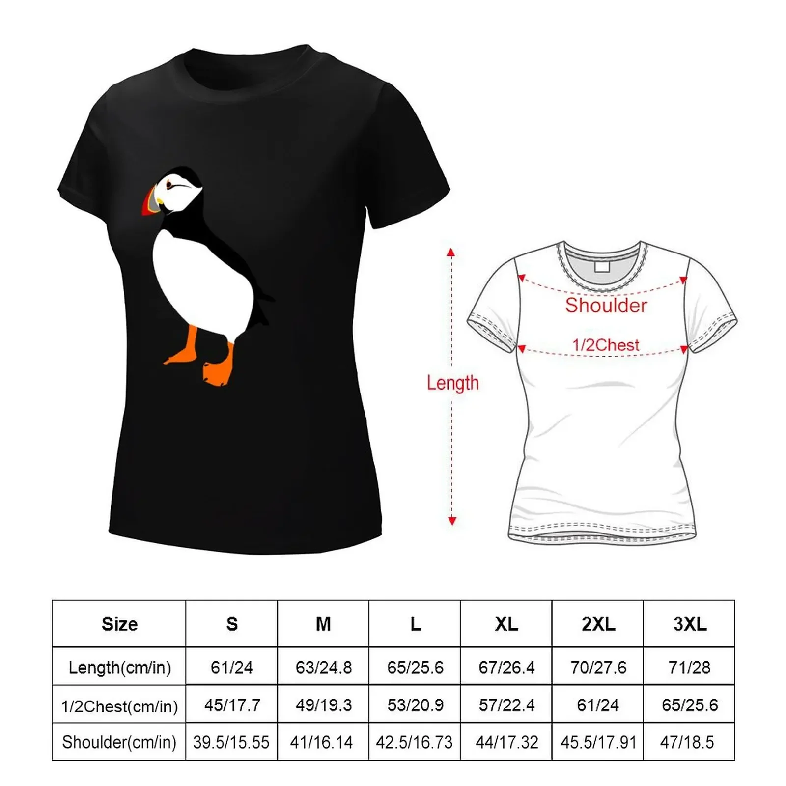 Farne Island Puffin #2 T-Shirt Blouse Short sleeve tee Female clothing Woman T-shirts