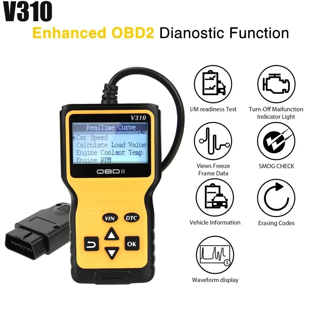 

Автомобильный сканер кодов OBD2 V310 ELM327 диагностические инструменты чистый комплект для ремонта неисправностей двигателя автомобильные аксессуары