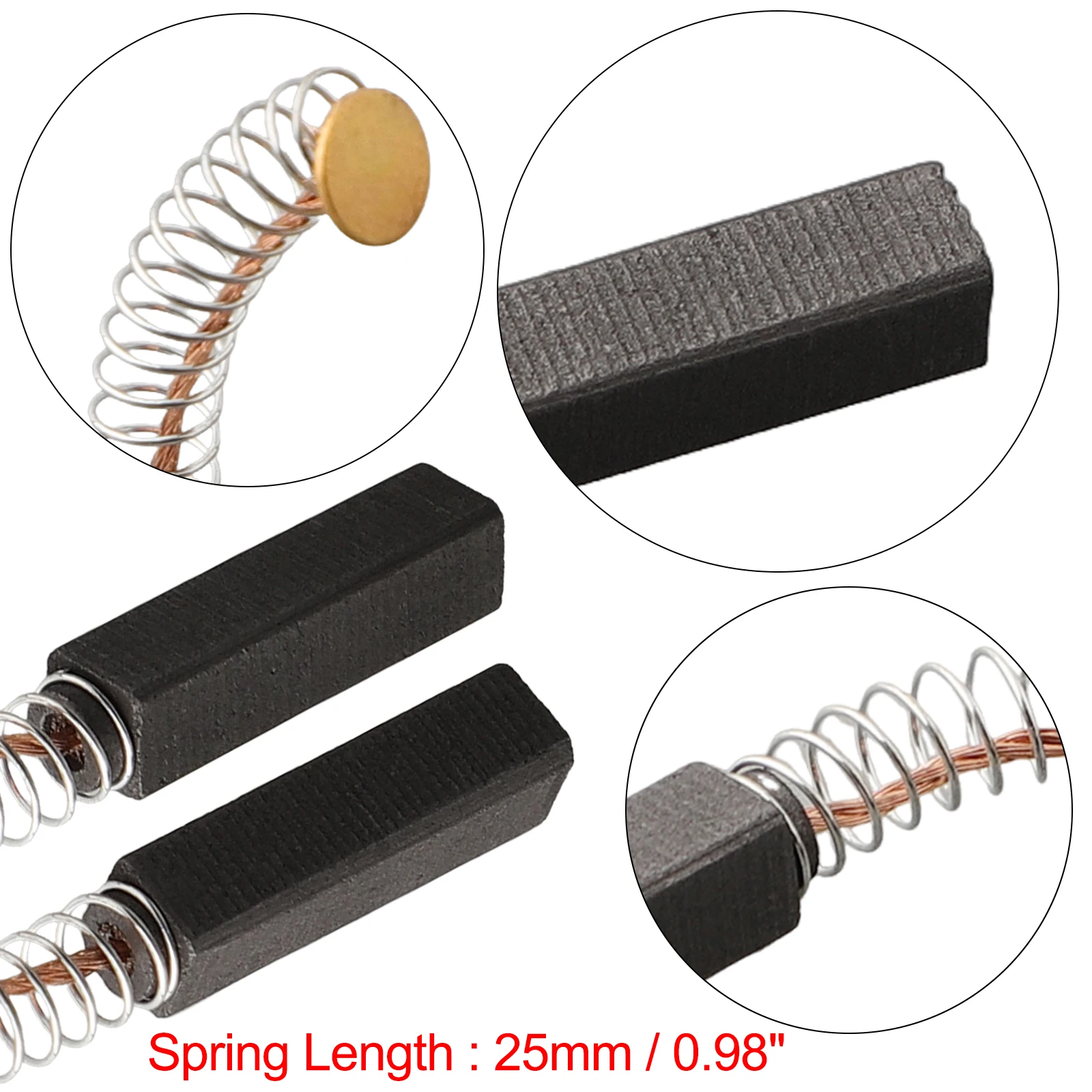 A Convenient Set of Two Reliable Carbon Brush Replacements Meant to Enhance For Electrical Device Functionality (Sizes Approx )