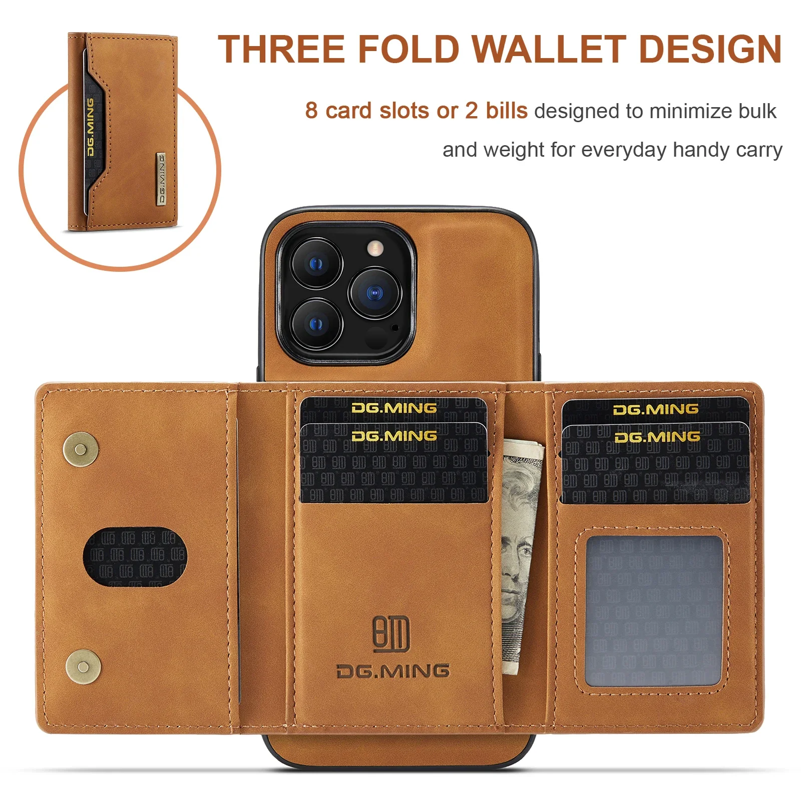 2 In 1 Detachable Magnetic PU Leather Case For iPhone 16e 15 ProMax 14 Plus 13Mini 12 11 SE2022 Wallet Cover Cards Holder Pocket