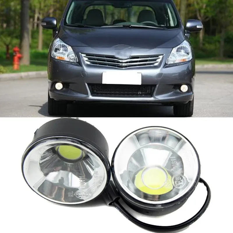 2PCS Hot Selling Auto COB Round High Power Front Fog Light High Bright Daytime Running Light Motorcycle Headlight Spotlight