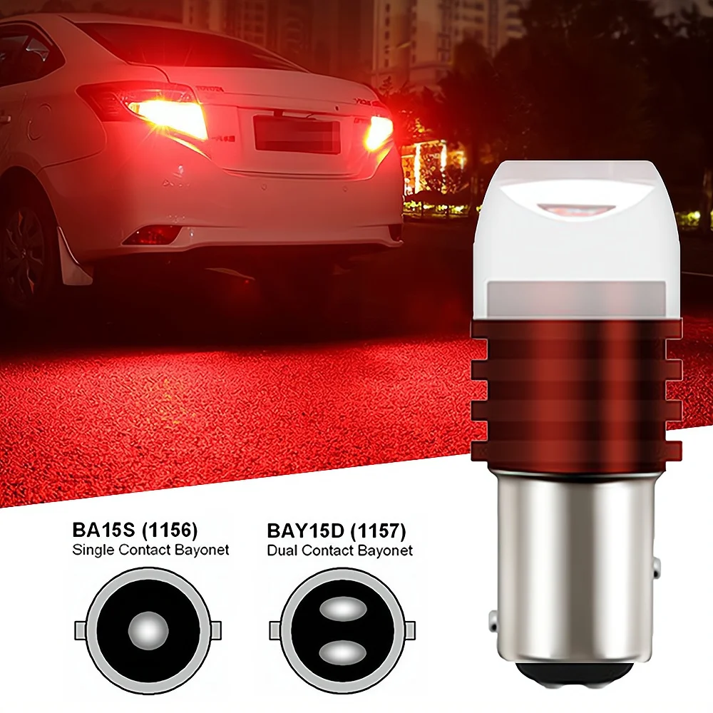 1156 BA15S P21W 1157 BAY15D Red Flash Strobe Lamp Parking Reverse LED Trunk Bulb Car Brake Turn Signal Tail Flashing Light Modif