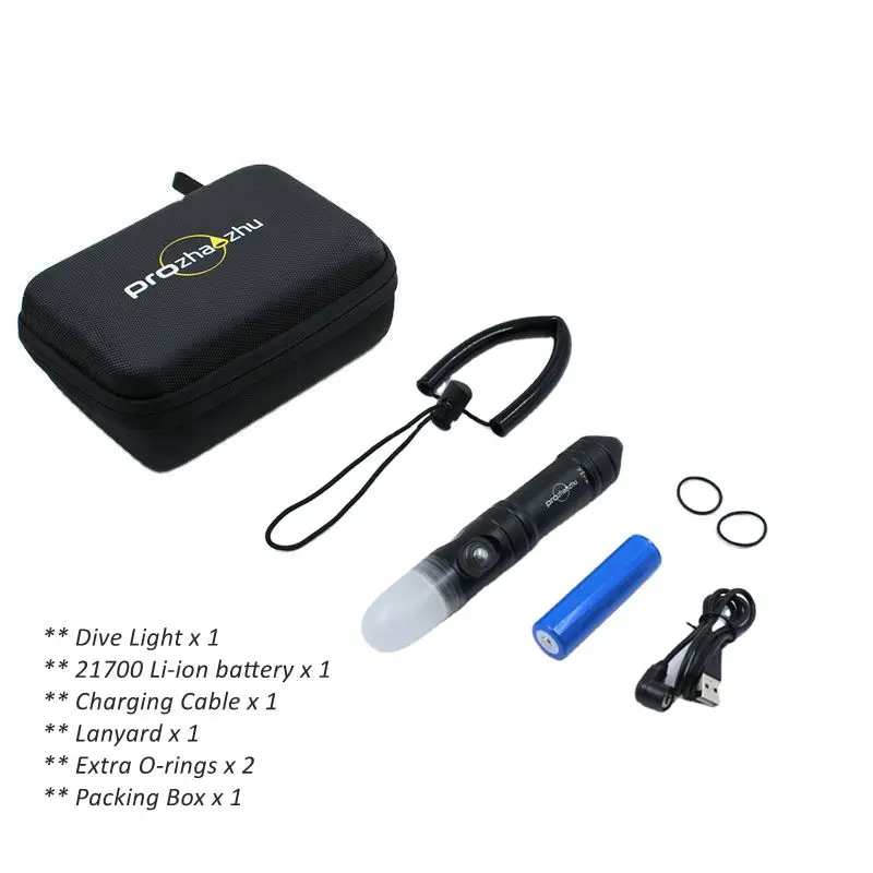 Diving Signal Light 4000 Lumen USB Magnetic Rechargeable IP68 Waterproof 100M Underwater LED Diving Strobe