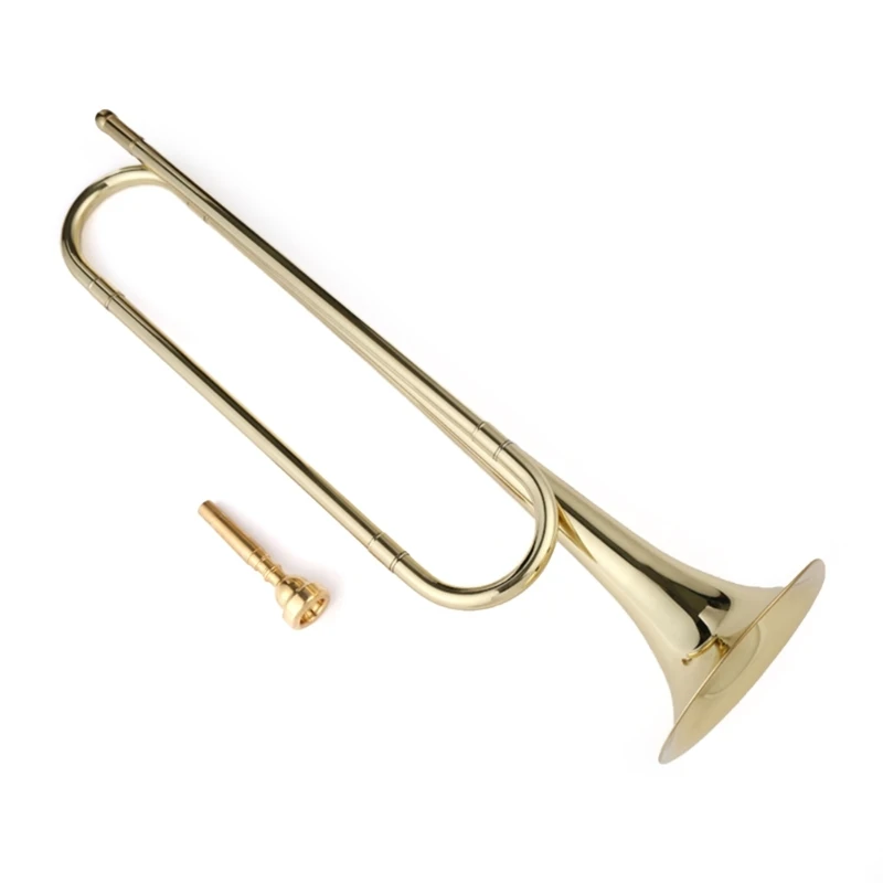 Brass Trumpet School Band Orchestras Kids Bugle with Mouthpiece Musical Instruments Beginners Big Strides Spanish Bugle