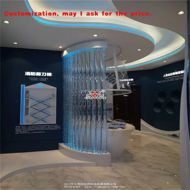 

на заказ. Круглый светодиодный дизайн с пузырьковой стеной, крышка столба в вестибюле отеля