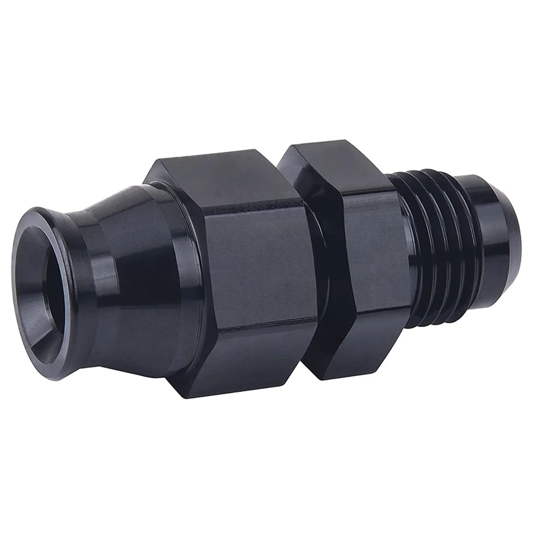 ASMA-6AN Male Flare To Fuel Hardline Tube Fitting Adapter Connector Aluminum Alloy Black Anodized Straight