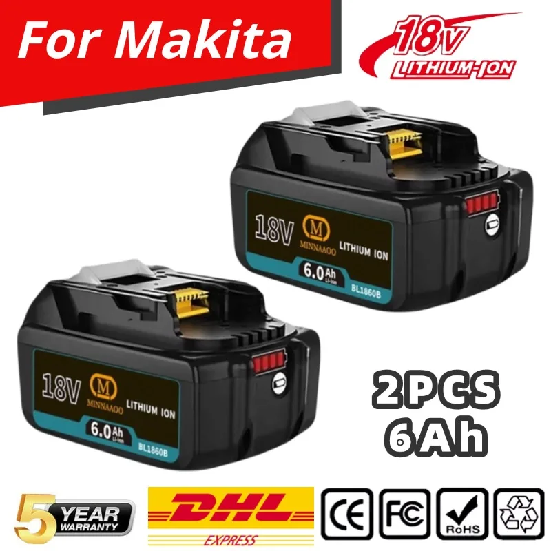 

For Makita 18V 6.0Ah Rechargeable Battery ,For Makita BL1830 BL1830B BL1840 BL1840B BL1850 BL1850B Power Tools Battery