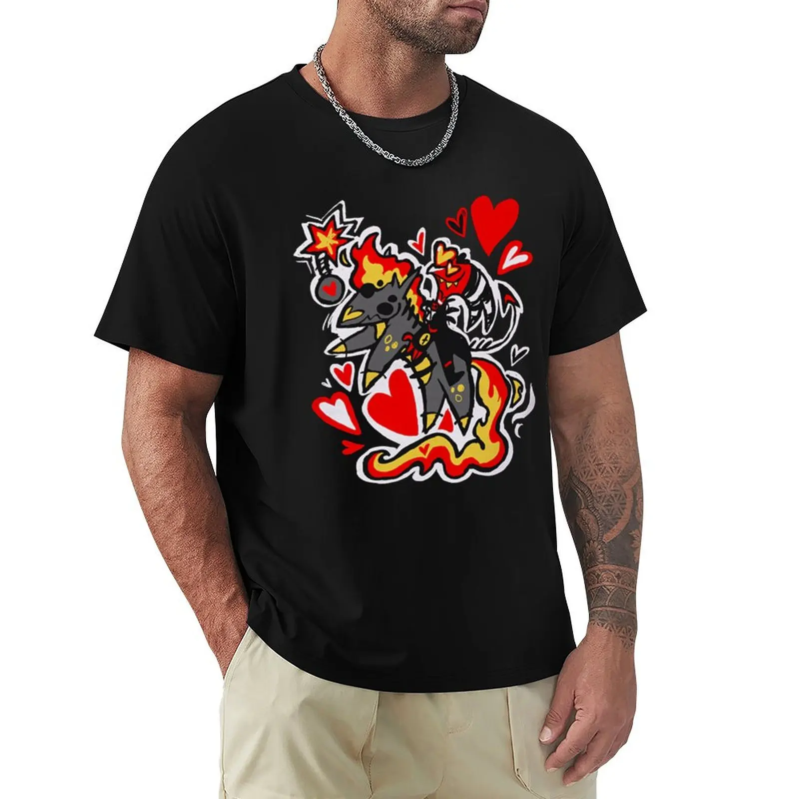 

Blitzo Loves Horses - Helluva Boss T-Shirt Work Outdoor T-Shirt for Men