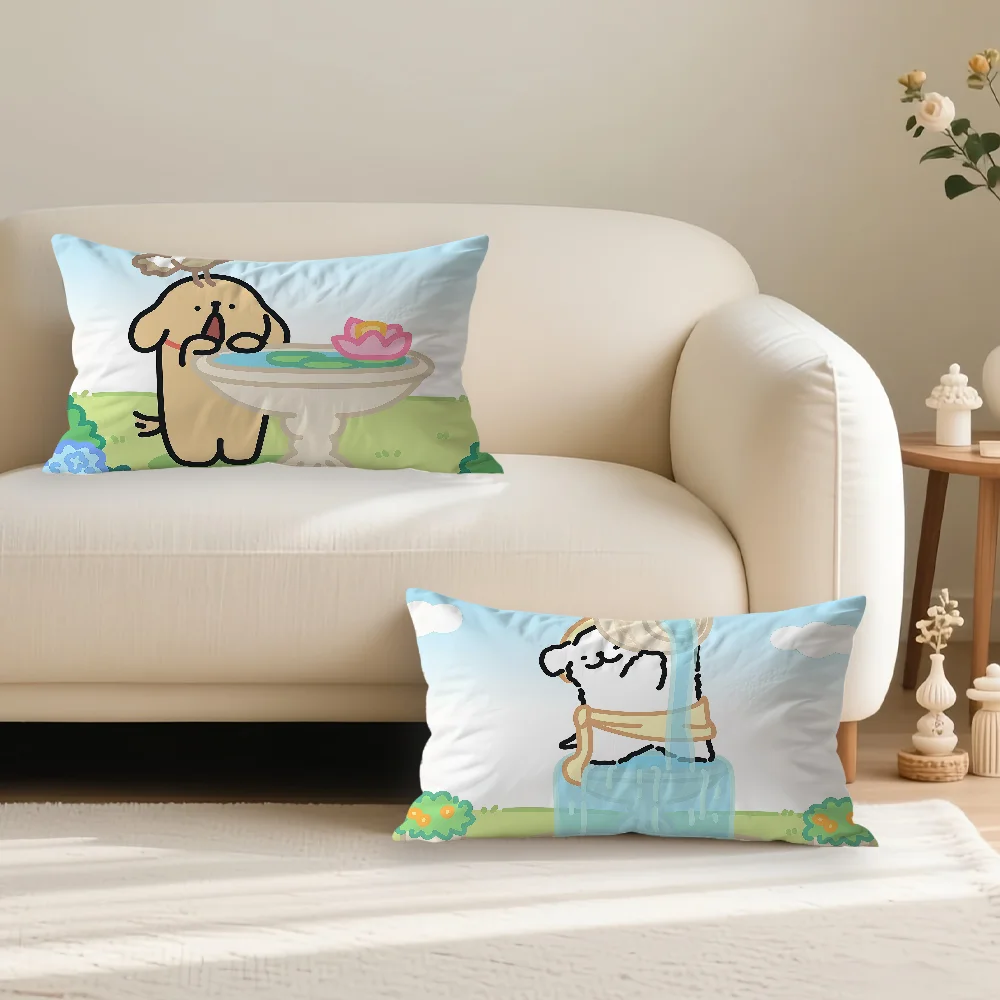 Line Dog M-maltese Pillowcase Suitable For Decorating Homes Bedrooms Children Room Sofas And Other Places