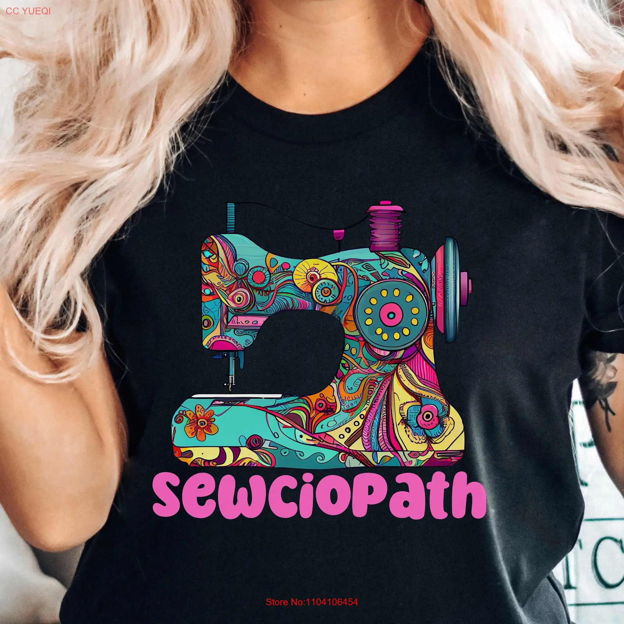 Funny Sewing T Shirt Sewciopath Machine Lover Quilter  long or short sleeves