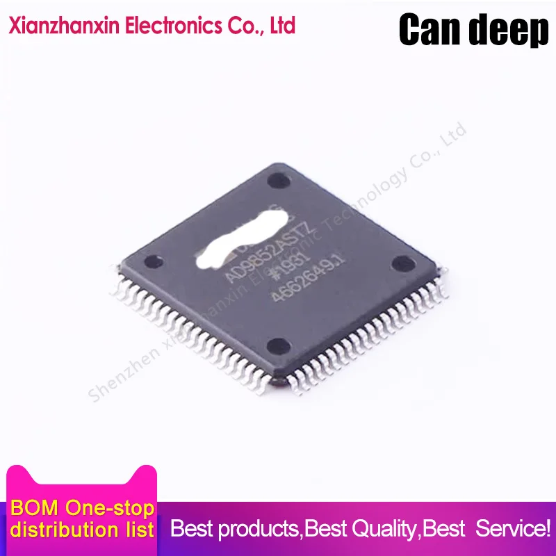 

1pcs/lot AD9852ASTZ AD9852 9852ASTZ LQFP-80 Frequency synthesizer chip
