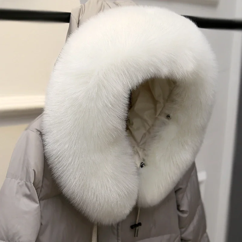 Bufanda de invierno para mujer, nuevo cuello de piel de zorro sintética, chal Multicolor, chaquetas, capucha, moda femenina, chal cálido para Otoño e Invierno, bufandas