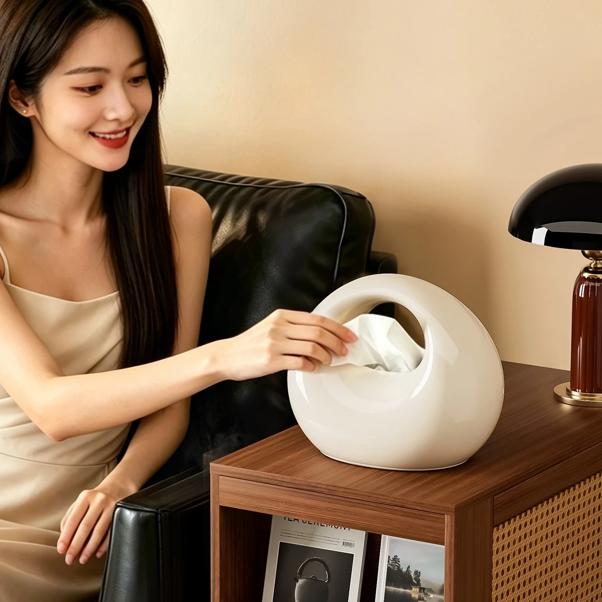Stylish Handbag Design Tissue Box Decor Countertop Paper Storage Box For Dining Room Living Room Home Decoration