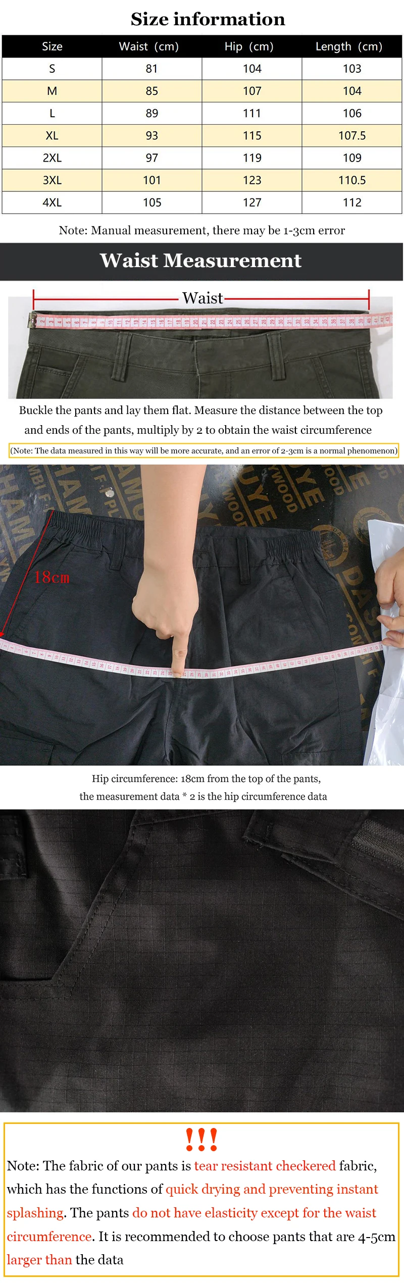 Neue Arbeit Taktische Hosen Männer Casual Cargo Hosen Sommer Multi-tasche Wasserdichte Hose Arbeitskleidung Wandern Ausbildung Hosen Männlich – Detail 1