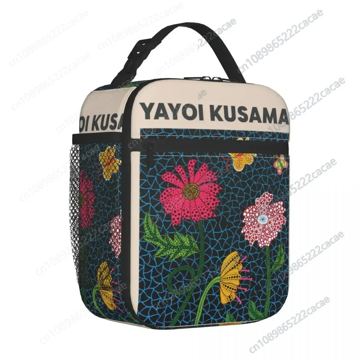 Yayoi Kusama Lunch Bag Flowers Design Retro Lunch Box For Children Travel Portable Cooler Bag Oxford Designer Tote Food Bags