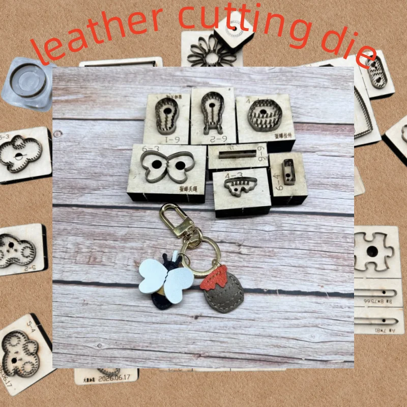 Custom Laser Die Cut Mold for Bee & Honeypot Leather Keychain, Hand Template Bag Hanging Ornament Craft Tool