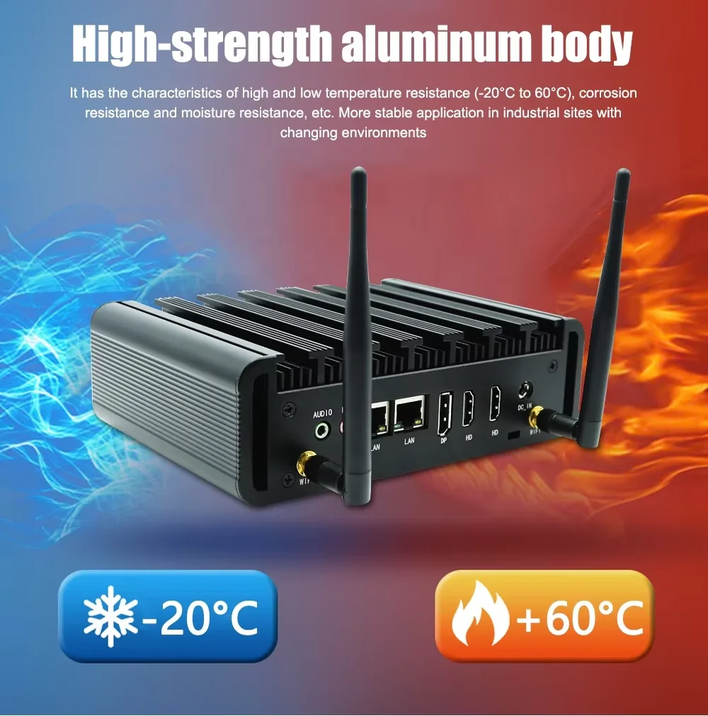 Fanless Office Mini PC Core i3 8145U i5 8265U Dual Lan Triple Display Win10 Business Barebone Desktop Mini Computer 2xRS232 COM