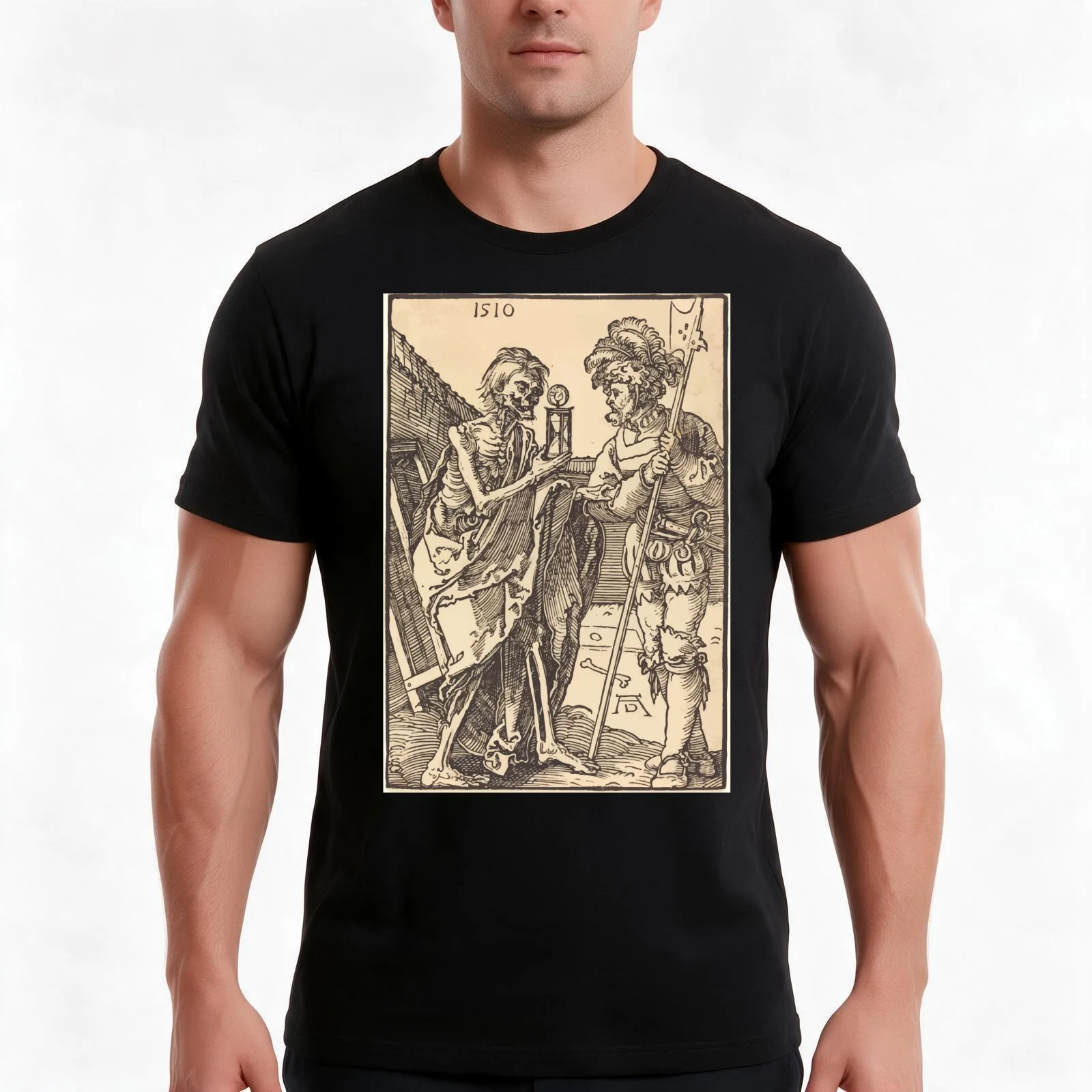 Albrecht Dürer or Durer Death and the Lansquenet T-Shirt Summer Casual Cotton Tee Oversized Streetwear Tops Unisex Men Women