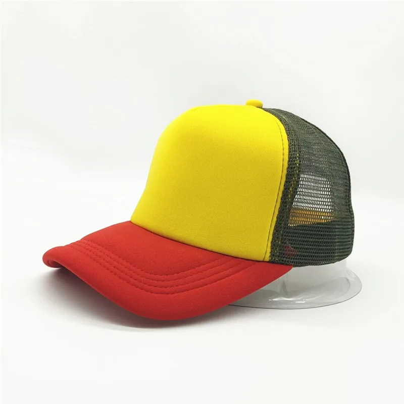 1-teilige Sommer-Trucker-Mütze mit individuellem Logo für Männer und Frauen, Netz-Polyester-Baseballkappe, bedrucktes Netz, Papa-Hüte, verstellbares Sonnenhut-Visier – Detail 25