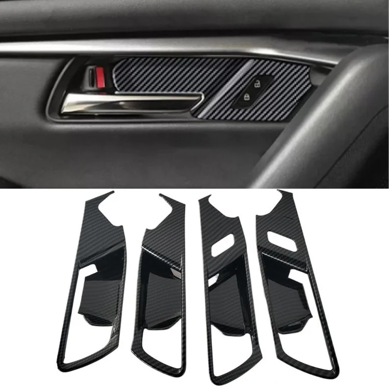 4pcs/Lot ABS Material Carbon Fiber Grain Interior Door Handle Bowl Decoration Cover For 2026 Mazda CX-5 MK3