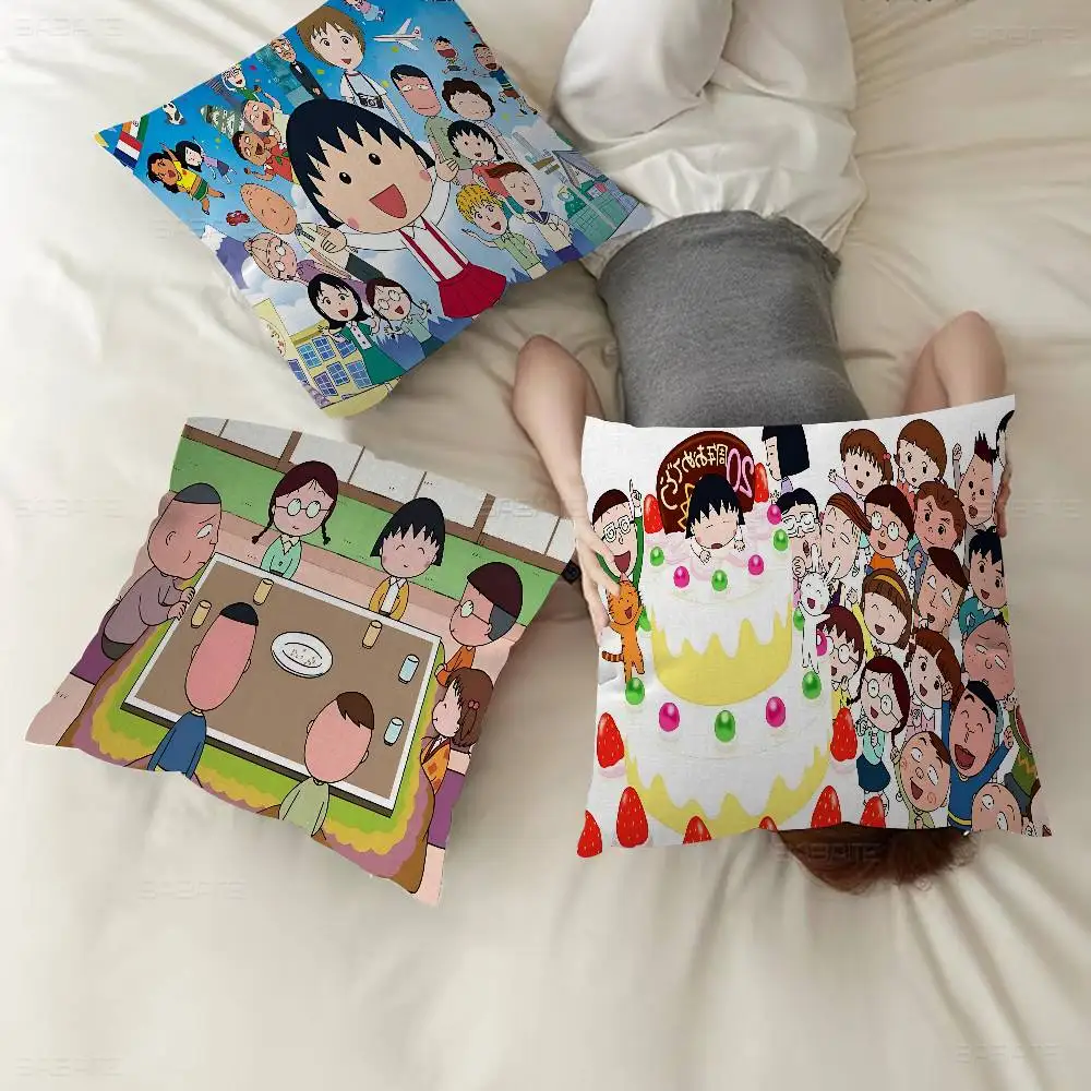 Catoon C-Chibi Maruko Chan Pillow Gift Home Office Decoration Bedroom Sofa Car Cushion Cover case 45x45