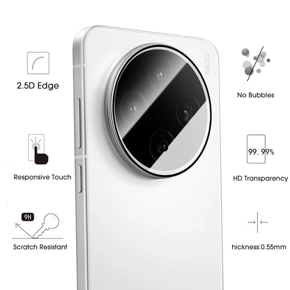 1-5 uds. Vidrio templado fácil de instalar para Vivox300/Vivo X300 Pro protectores de lentes dureza 9H películas protectoras para cámara de teléfono