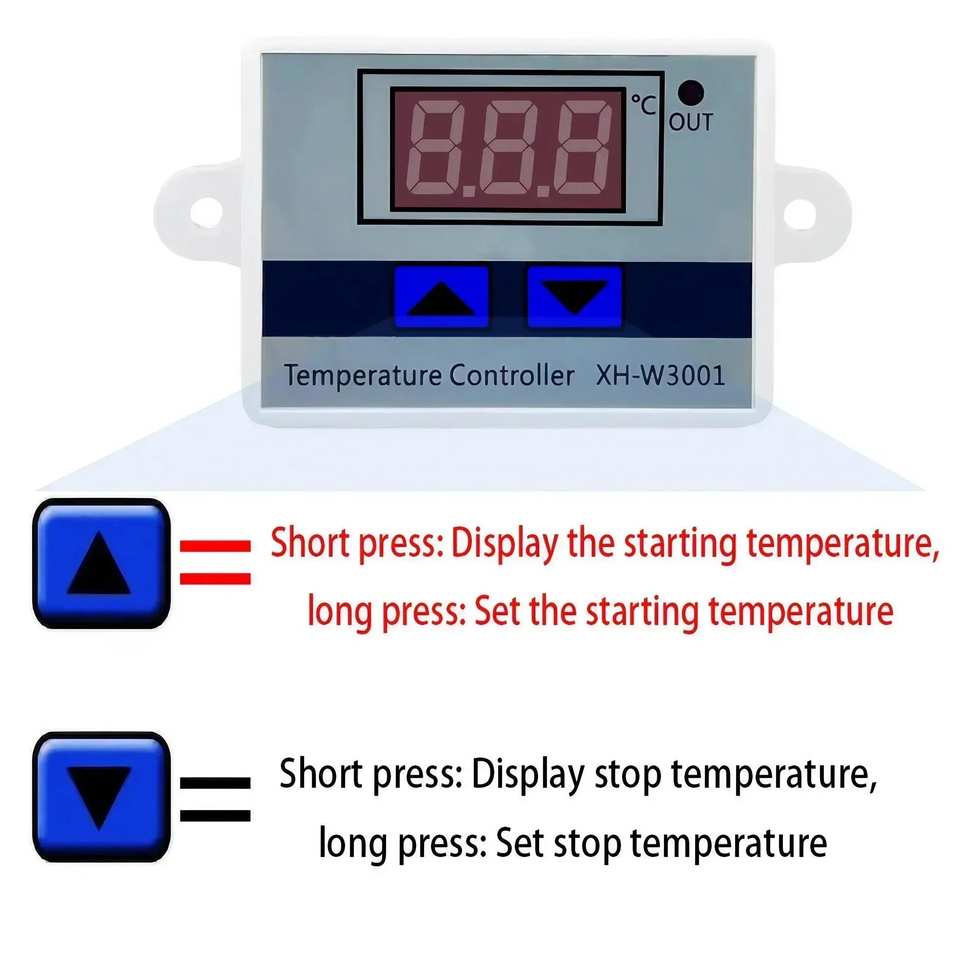 Digital Temperature Controller Microcomputer Thermostat Switch Thermometer Thermoregulator 12 24 220V W3001