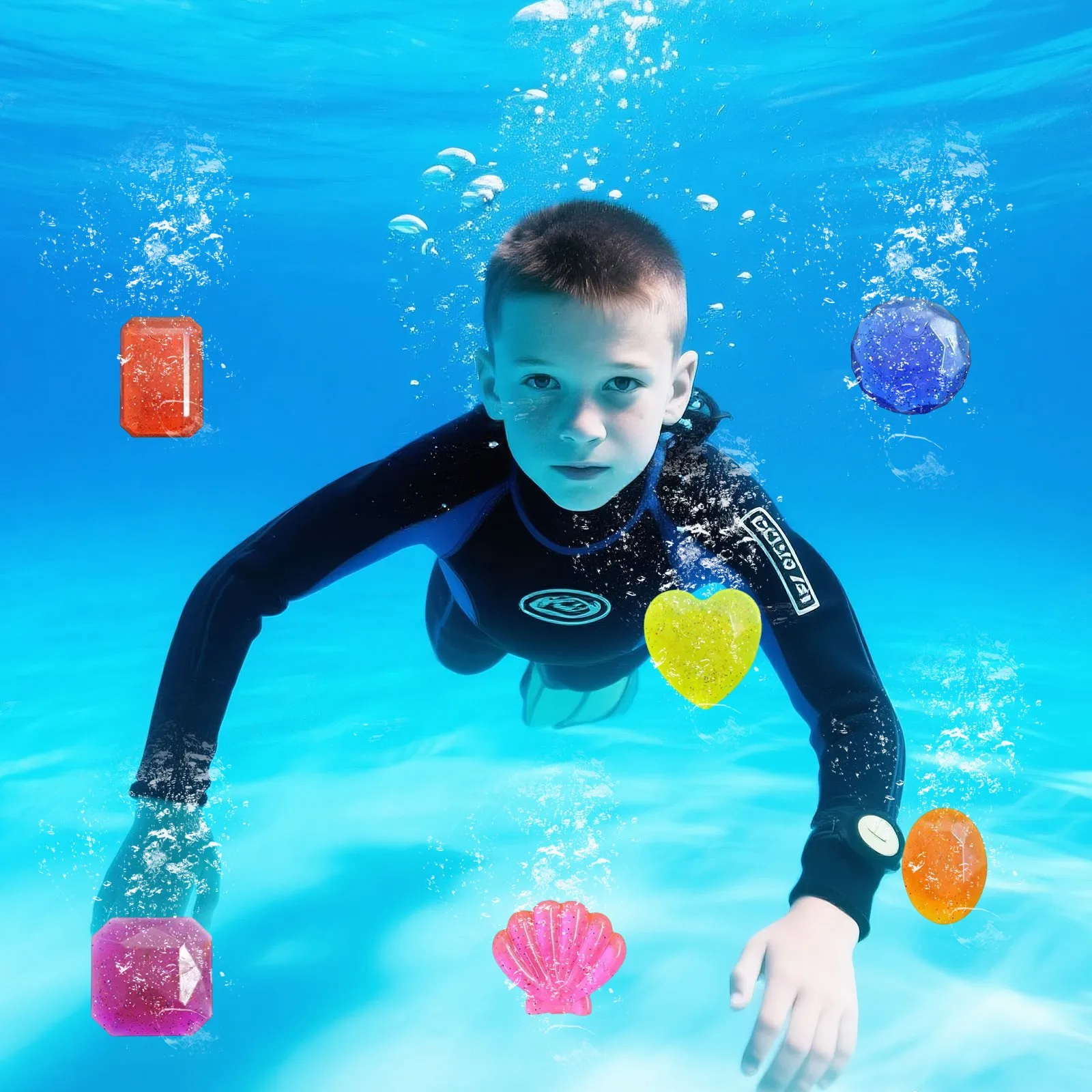 Piscina estiva all'aperto Affondamento Giocattolo con pietre preziose Divertimento Caccia al tesoro Esplorazione Interazione Gioco Puntelli Simulazione Set subacqueo