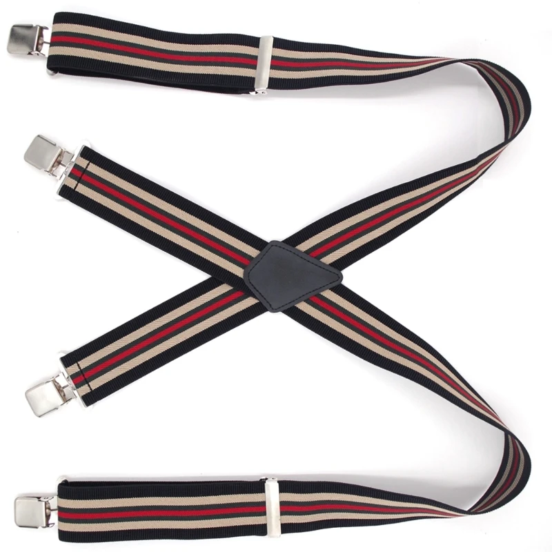 Popular Striped Suspenders for Men Suit Pants with Ergonomic Weight Distribution