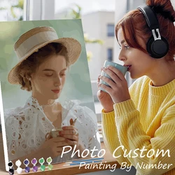 24/36 Color Photo Custom Diy Painting By Numbers Gift For Friend Customized Photo Acrylic Paints Picture Art Gift