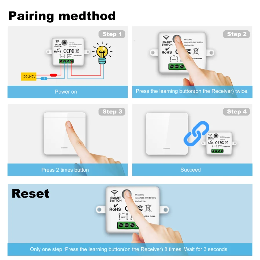 IsFriday Wireless Light Switch 433MHz Remote Control 1/2/3Gang Interruptor Wall Smart Lighting Switch 10A 110V 220V For Lamp LED