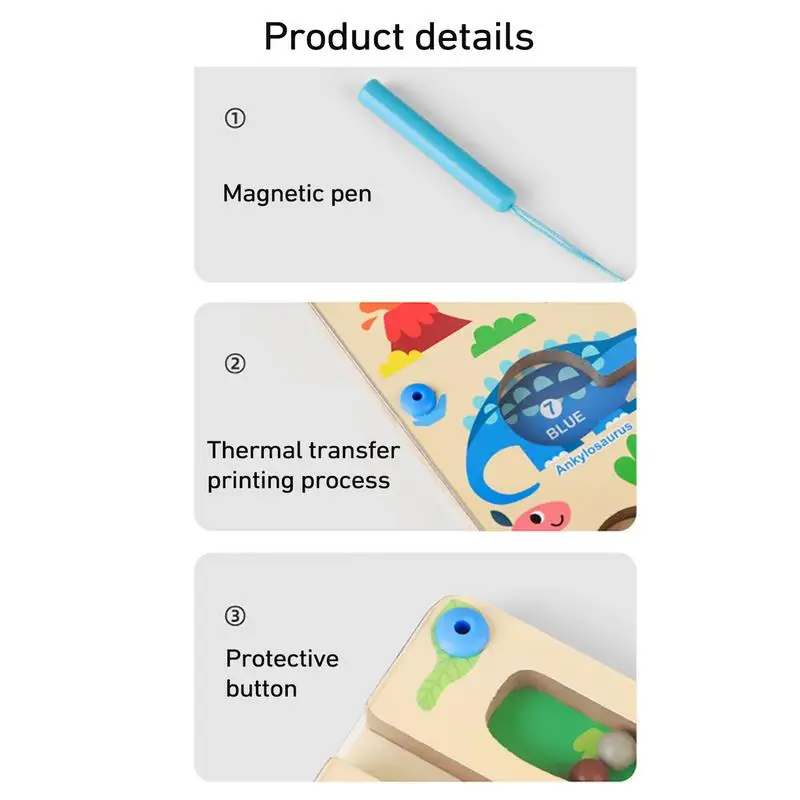 Magnetic Wooden Color And Number Maze Montessori Counting Game Board Puzzles Educational Cognition Toys For Preschoolers