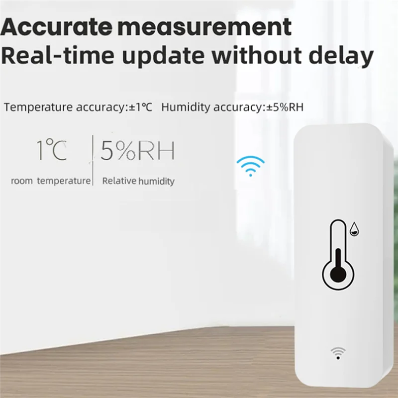 Czujnik temperatury i wilgotności Tuya WiFi z zewnętrzną sondą, bezprzewodowy monitor temperatury przez aplikację, do zamrażarki, akwarium.