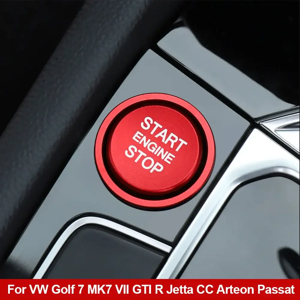 Car Engine Start Button Ignition Key Ring Cover Trim for VW Golf 7 MK7 VII GTI R Jetta CC Arteon Passat B8 Touareg T-roc