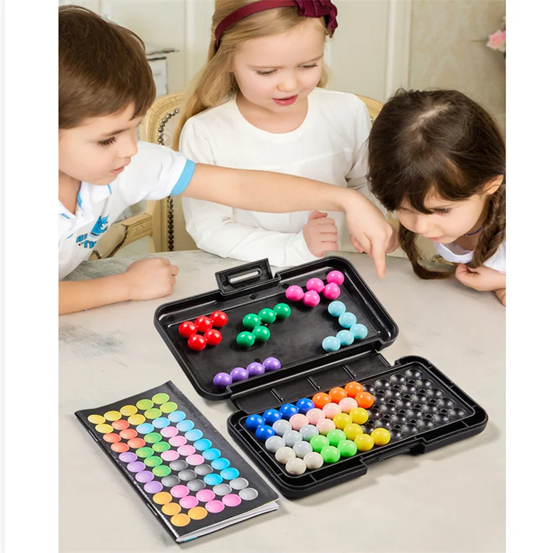 200 Challenges 2D 3D Puzzle Board Game Classic Pyramid Plate Pearl Logical Mind For Children Pyramid Beads Montessori Toys Gifts
