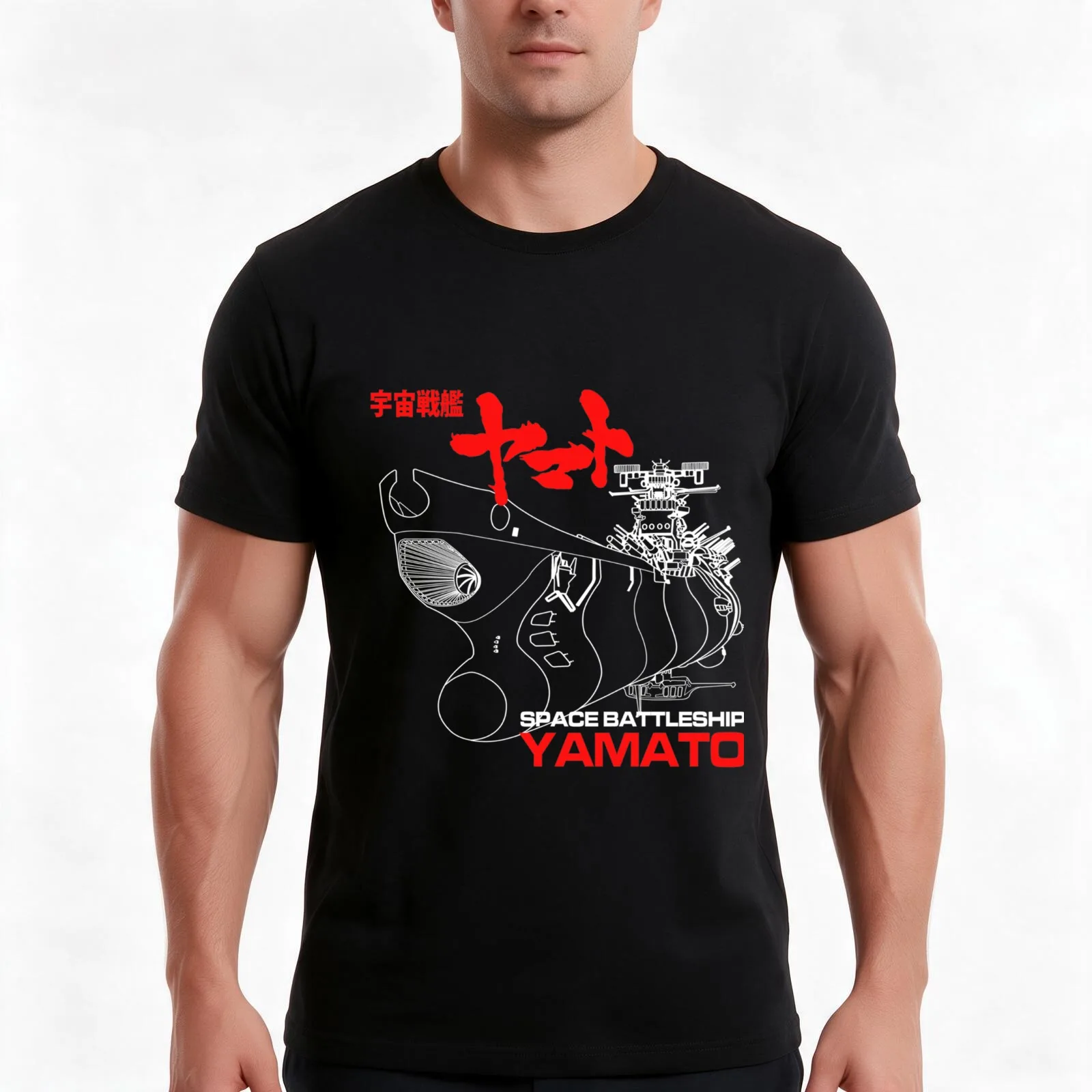 STAR BLAZERS YAMATO T-Shirt Summer Casual Cotton Tee Oversized Streetwear Tops Vintage Graphic Print Loose Fit Short Sleeve