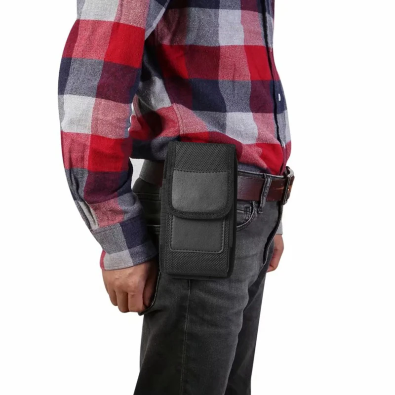 Mobile Phone Waist Bag Men Women Small Nylon Cell Phone Holster Storage Waist Fanny Pack Purse With Belt Loop Bum Bag Universal