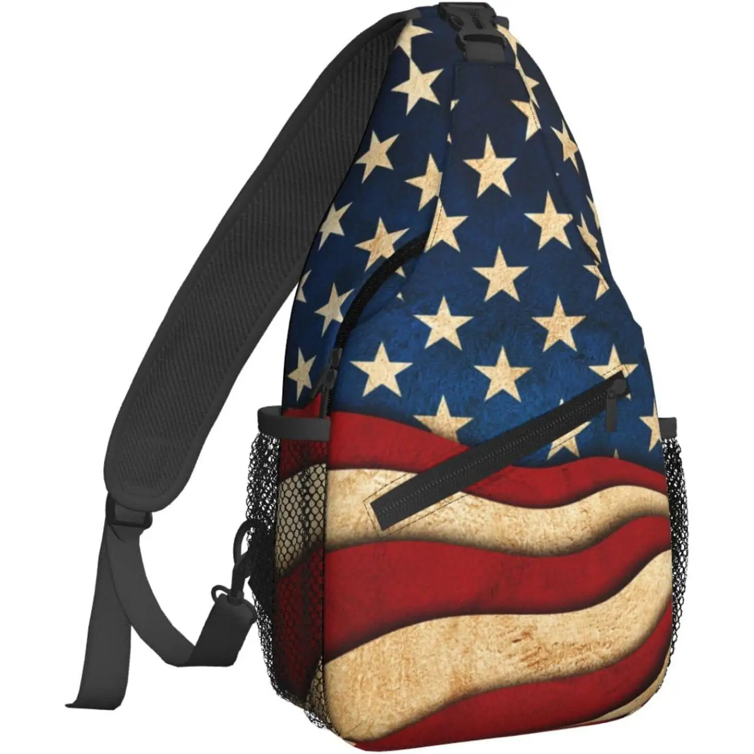 

Винтажный рюкзак с американским флагом, нагрудная сумка, сумка через плечо, сумка для спортзала, велоспорта, путешествий, пешего туризма, рюкзак для мужчин и женщин