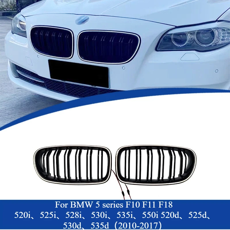 

Car Front Bumper Grille for BMW 5 Series F10 F11 F18 520i 525i 528i 530i 535i 550i 520d 525d 530d 535d LED Light Dual Grill