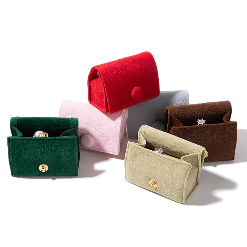 

1Pc Mini Compact Velvet Jewelry Storage Box Ring Box Earrings Necklace Box Japanese Style Portable Travel Jewelry Display Box