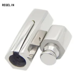 REGELIN Silver Tone 316L Stainless Steel Hexagonal Column Magnetic Clasps Hooks 3/4/5/6MM Round Leather Cord Bracelet End Clasps