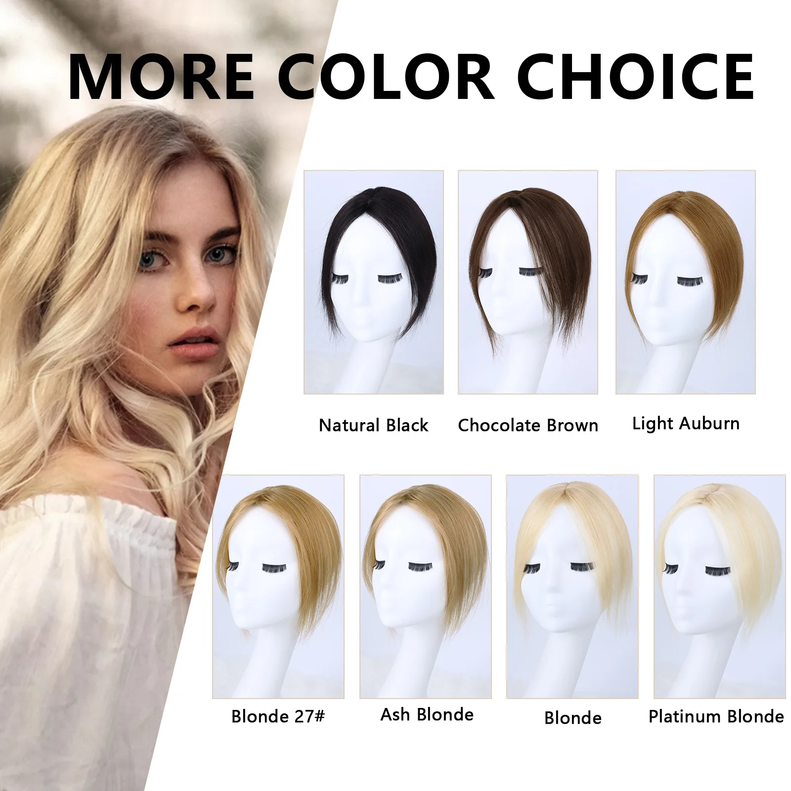 مشبك في الشعر البشري للثعلبة | قطعة شعر طبية للنساء، ناعمة وخالية من الحكة، تعزز الثقة #3