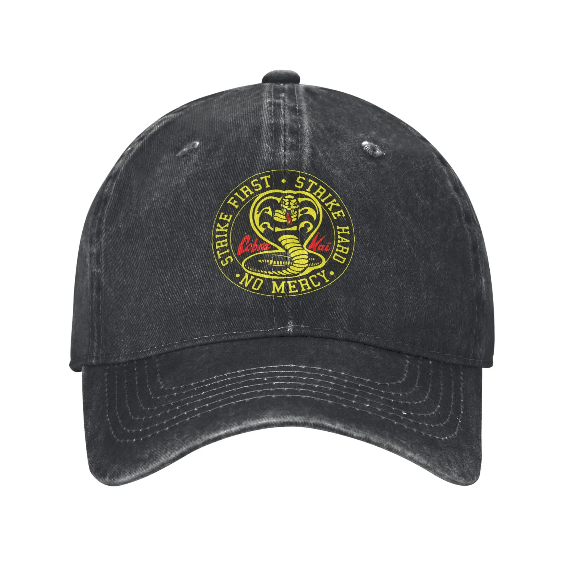 Personalized Cobra Kai Baseball Cap Hip Hop Women Men's Adjustable Strike First Strike Hard No Mercy Karate Kid Dad Hat Autumn