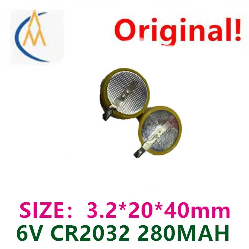 Surface mounted high-capacity 6V CR2032 with soldering feet, full capacity lithium battery, memory notebook storage, soldering